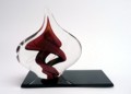 on black glass base
